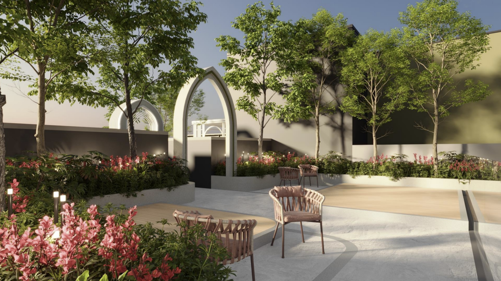 Rooftop Garden untuk Flora Hijauan Melati East yang berdekatan Stesen LRT Gombak, ECRL and Terminal Bersepadu Gombak.