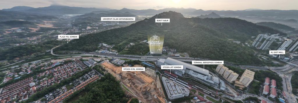 Site Map of Flora Hijauan Melati East that is near to Stesen LRT Gombak, ECRL and Terminal Bersepadu Gombak.